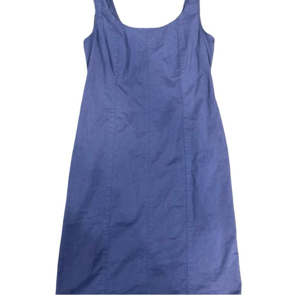 J. Crew Blue Sheath Dress Sleeveless Scoop Neck